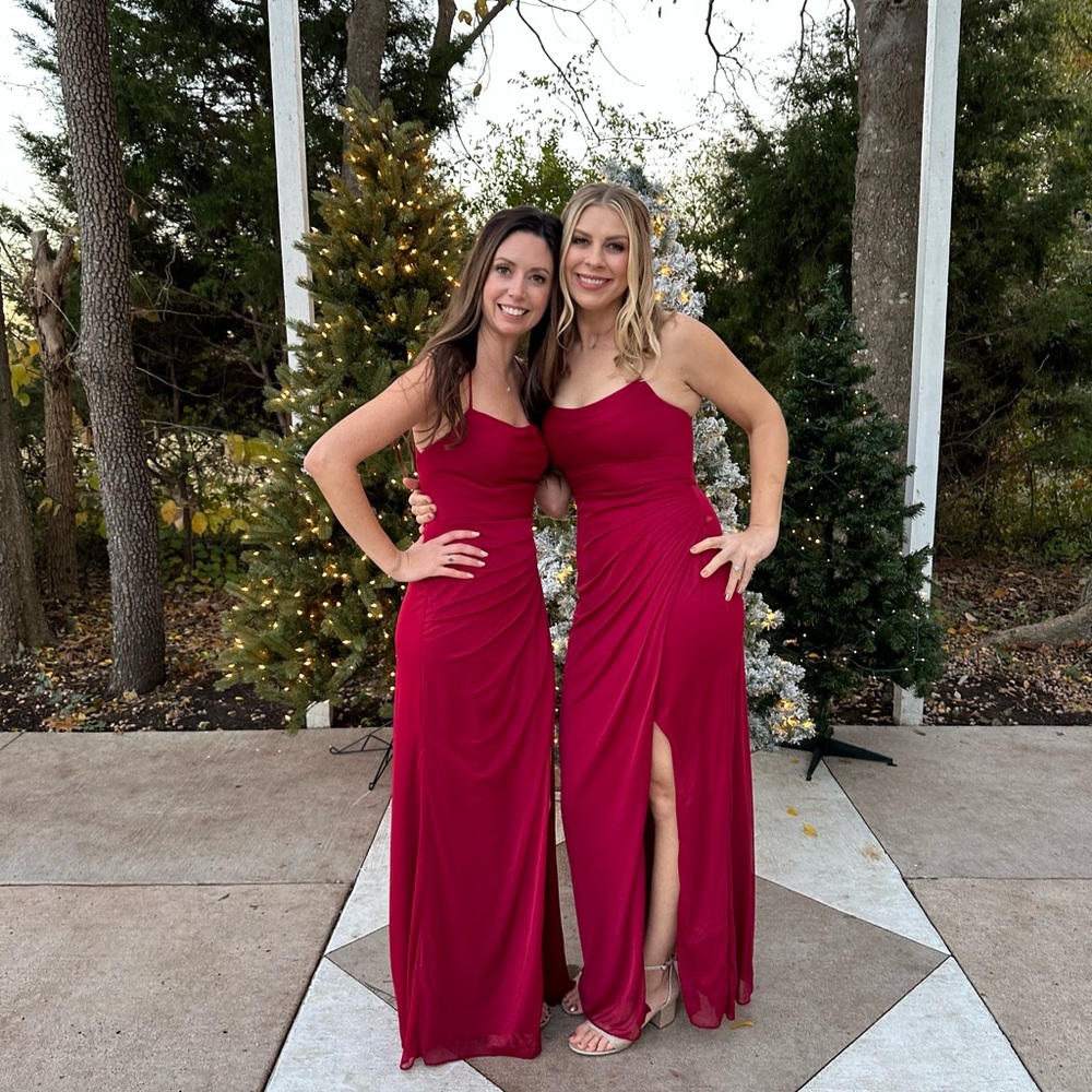 Floor length formal dress with slit EUC